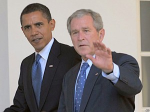جرج بوش (راست) ـ باراک اوباما 