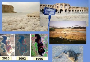 بسیاری از رودهای کشور به خشکی نشسته اند و دریاچه های بختگان، و اورمیه در حال نابودی هستند