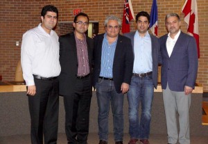 اعضای هیئت مدیره جشنواره تیرگان از راست: مهرداد آرین نژاد، بهروز آموزگار، بابک پیامی، نیما احمدی و آرین شجاعی 