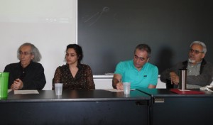 سخنرانان پنل ایران: از راست دکتر سعید رهنما، دکتر مهرداد وهابی، روجا قهاری، دکتر امیر حسن پور 