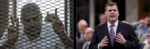 وزیر امور خارجه کانادا جان برد (راست) ـ محمد فهمی روزنامه نگار زندانی در مصر 