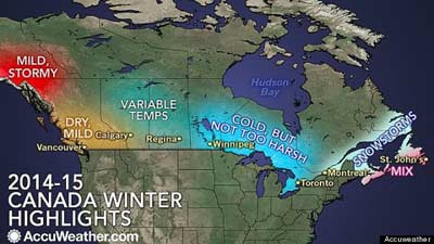 زمستان ملایمی پیش روی کانادایی هاست