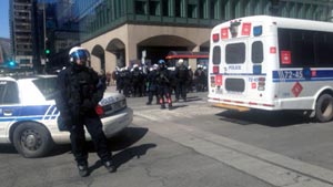 دستگیری تعدادی از تظاهرکنندگان در مونترال