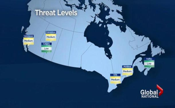 احتمال وقوع حمله تروریستی در شهرهای بزرگ کانادا