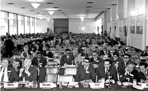 یکی از جلسات کنفرانس جهانی حقوق بشر در تهران، 23 آوریل 1968. عکس شمارۀ 361476، آرشیو سازمان ملل