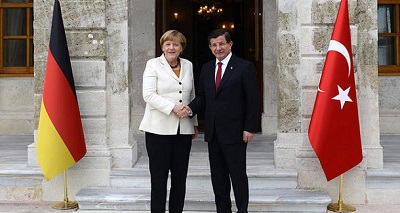 آنگلا مرکل در دیدار با نخست وزیر ترکیه داود اوغلو 