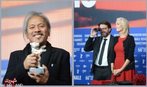 محمد بن عطیه (راست) جایزه‌ی ۵۰ هزار یورویی بهترین فیلم اول را برای کارگردانی «هدی» دریافت کرد لاو دیاز کارگردان فیلم هشت ساعته‌ی لالایی برای راز غم‌انگیز 