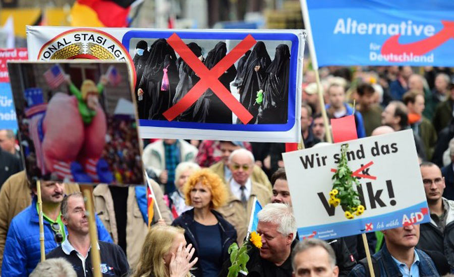تظاهرات اعضا و هواداران حزب آلترناتیو در آلمان 
