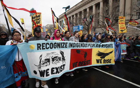 اتحاد بومیان آمریکا و کانادا برای جلوگیری از خط لوله کی استون