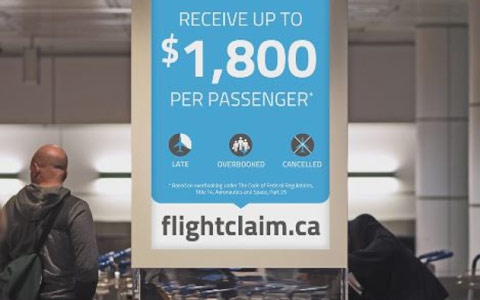 جلوگیری از نصب تبلیغات شرکت Flight Claim در مونترال و تورنتو