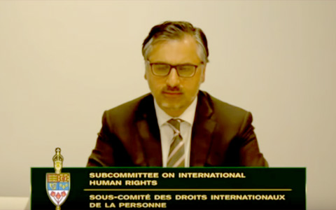 سخنان دکتر پیام اخوان در پارلمان کانادا درباره ی مسائل حقوق بشر در ایران