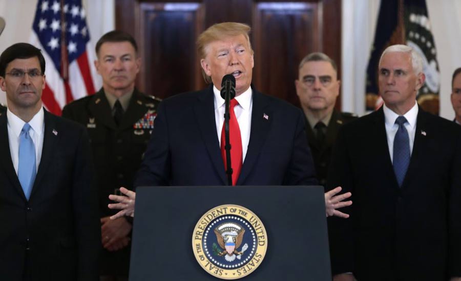سخنرانی ترامپ پس از حملات موشکی ایران: آمریکا آماده است صلح را در آغوش بگیرد