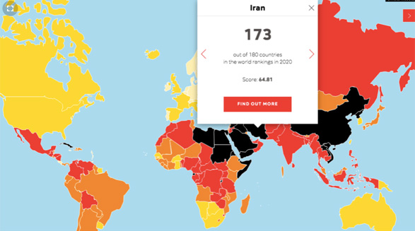 رده‌بندی آزادی رسانه‌ها در جهان: ایران با رتبه ۱۷۳ در انتهای جدول ایستاد