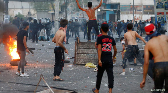 آغاز موج تازه اعتراضات در عراق دست کم دو کشته بر جای گذاشت